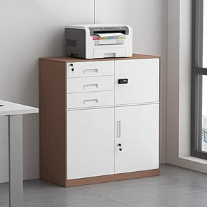 EDWAL Vertical Storage Cabinet File Cabinet with Lock - 3 Drawer for A4/Legal Documents (Coffee Color)
