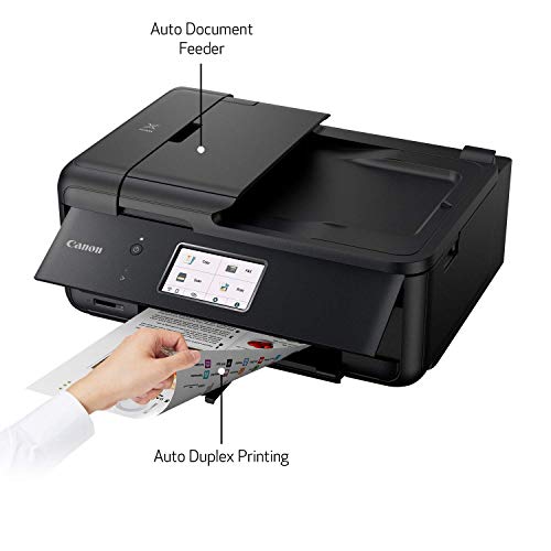 Canon TR8620 All-In-One Printer For Home Office | Copier |Scanner| Fax |Auto Document Feeder | Photo and Document Printing | Airprint (R) and Android Printing, Black (Renewed)