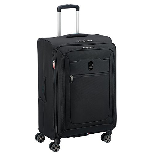 DELSEY Paris Hyperglide Softside Expandable Luggage with Spinner Wheels, Black, Checked-Medium 25 Inch