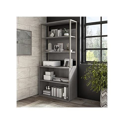 Bush Business Furniture Hybrid 2-Drawer Lateral File Cabinet, Platinum Gray, 36-Inch