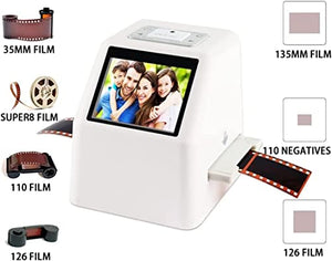 MYDLO High Resolution Film and Slide Scanner with 3.5" LCD Screen, 22 MP, 1080P, All-in-1 - Converts 35mm, 126, 110, Super 8 to JPEG