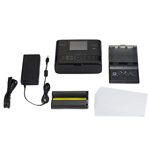 Canon SELPHY CP1300 Compact Wireless Photo Printer (Black) +Canon KP-108IN Color Ink and Paper Set +Photo4Less Cleaning Cloth - Deluxe Value Printer Bundle