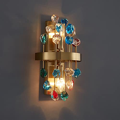 Crystal Floor Lamp Girl Bedroom Bedside Table Wall Lamp - Warm White, D28H56cm