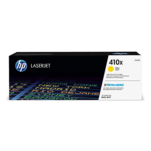 HP 410X (CF412X) Toner Cartridge, Yellow High Yield for HP Color LaserJet Pro M452dn M452dw M452nw MFP M377dw MFP M477fdn MFP M477fdw MFP M477fnw