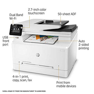 HP Laserjet Pro All in One, Wireless Color Multifunction Laser Printer, Comes with Original HP Toner, T6B83AR#BGJ, (Renewed)