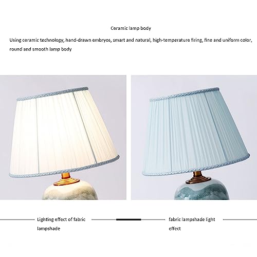 BBAUER Ceramic Desk Lamp New Chinese-Style Landscape Retro Zen Bedroom Bedside Lamp