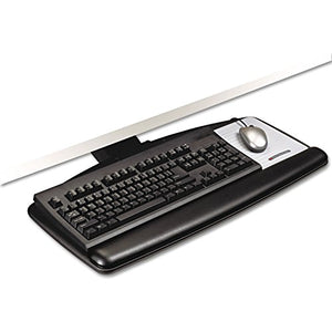3M Akt90le Keyboard Tray,Height/Tilt Adjust,25-1/2-Inch X12-Inch,23-Inch Track,Bk