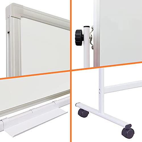 Aplusboards Large Mobile Whiteboard 70x38, Height Adjust Double Sided Magnetic Dry Erase Board, 360 Rolling White Board with Stands on Wheels for Home Office School Gym, Portable Easel Easy Assembly