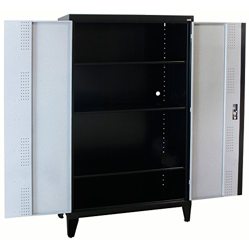Sandusky Lee GF3F462472-M9L Modular System Jumbo Storage Cabinet, 46" Width x 24" Diameter x 79" Height, Black/Multi Granite