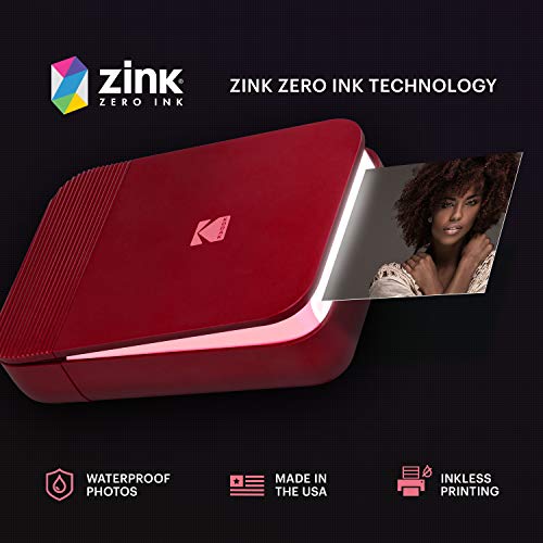 Kodak Smile Instant Digital Printer - Green with 2ʺx3ʺ Premium ZINK Photo Paper (20 Sheets), Soft Camera case, ZINK Paper Unique Colorful Stickers & Photo Album Accessories