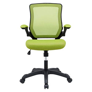 Modway Veer Office Chair with Mesh Back and Vinyl Seat With Flip-Up Arms in Green
