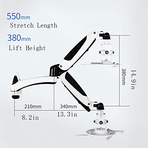 UlpyO Projector Stand Wall-Mounted Telescopic Ceiling Rotating Shelf (Color: B)