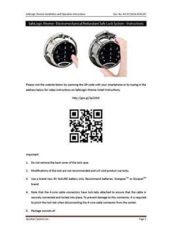 SecuRam SafeLogic Xtreme (Black Chrome Finish) Safe Lock. EMP Proof - Electronic Button Entry, with Mechanical Backup. Backlit Keypad and Dial. Up to 3 Codes. Std Lock Mounting Platform.