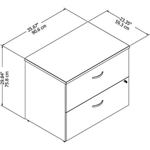 Bush Business Furniture Studio C 2 Drawer Lateral File Cabinet - Assembled, Locking, White