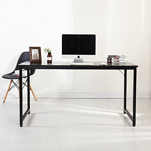 Soges 55" Computer Desk Sturdy Office Meeting/Training Desk Writing Desk Workstation Computer Table, Black JJ-BK-140