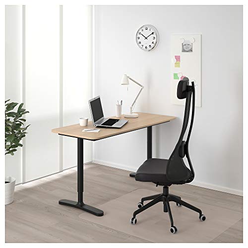 ikea BEKANT Desk, white stained oak veneer, black