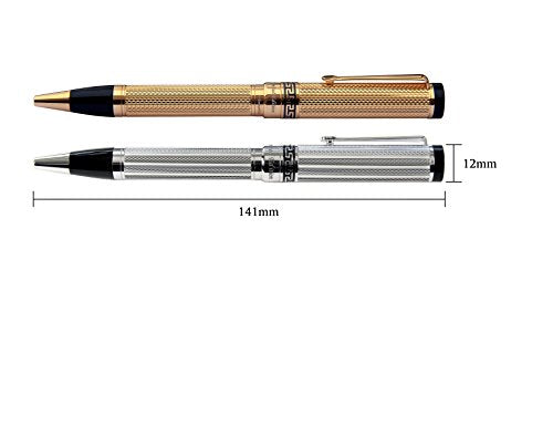 Xezo Tribune 18 Karat Gold Layered Diamond-Cut Ballpoint Pen. Weighty and Balanced, Limited Edition (Tribune 18K Gold B)