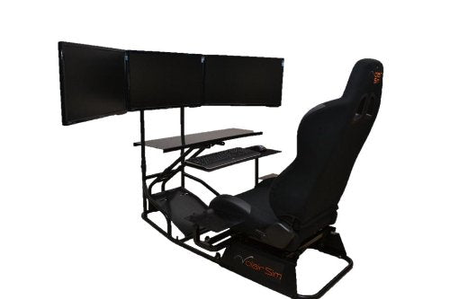 Volair Sim Universal Flight or Racing Simulation Cockpit Chassis with Triple Monitor Mounts