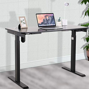M MUNCASO Height Adjustable Electric Standing Desk for Office Home - 48” x 24” Stand up Desk Workstation, Sit Stand Home Office Table (Black)