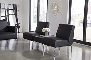 OFM Triumph Series Armless Modular Lounge Chair, in Black (3000-PU606)
