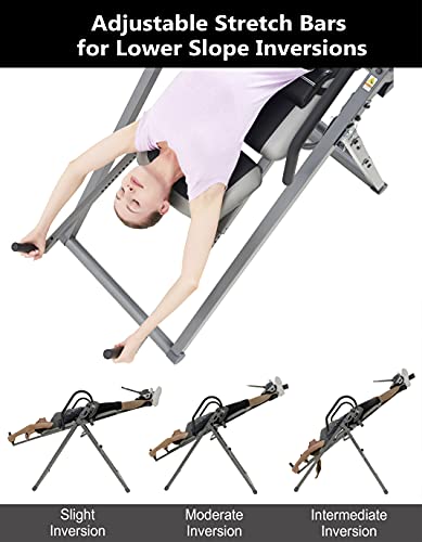 INNOVA HEALTH & FITNESS ITX1200 Inversion Table with Adjustable Stretch Bars for Optimal Slope Inversion and Full Body Stretch