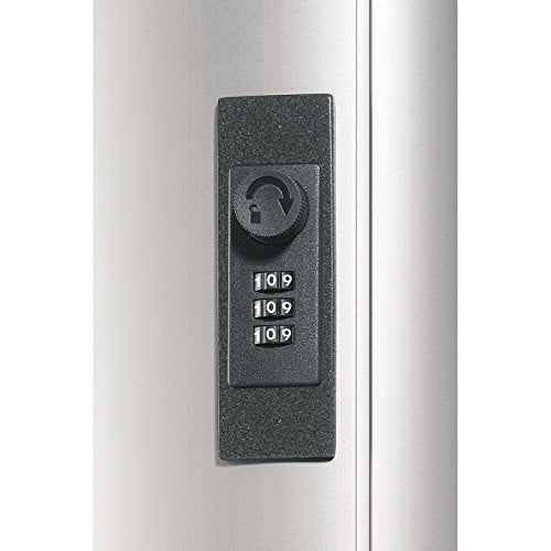 Durable 196823 Key Box Plus, 54-Key, Brushed Aluminum, Silver, 11 3/4 x 4 5/8 x 11