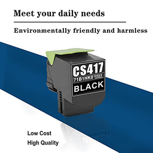 3-Pack Black 71B1HK0 Toner Cartridge Compatible Replacement for Lexmark CS417 CX417de CS417dn CX517de CS517de Printer Ink Cartridge.