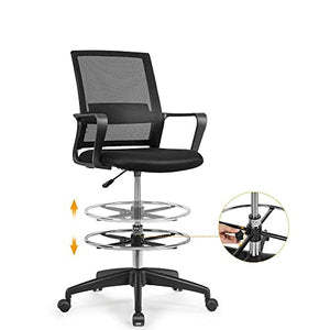 None Drafting Chair Tall Office Chair for Standing Desk Adjustable Height w/Footrest