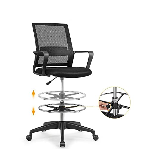 Drafting Chair Tall Office Chair for Standing Desk Adjustable Height w/Footrest
