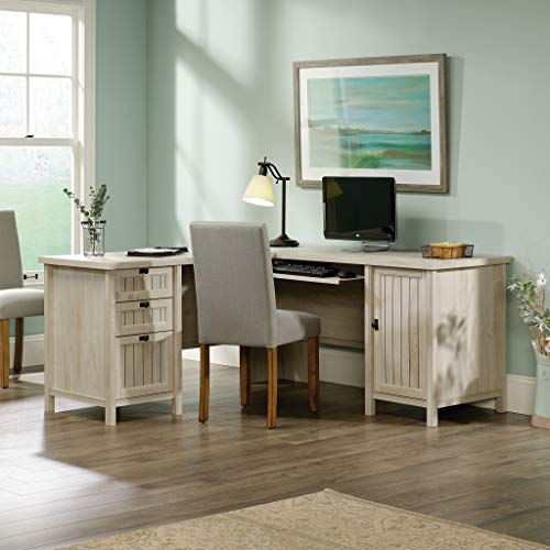Sauder Costa L-Shaped Desk, L: 65.12" x W: 65.12" x H: 30.0", Chalked Chestnut