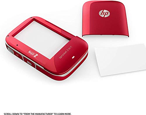 HP Sprocket 2-in-1 Portable Photo Printer & Instant Camera, print social media photos on 2x3" sticky-backed paper - Red (2FB98A)