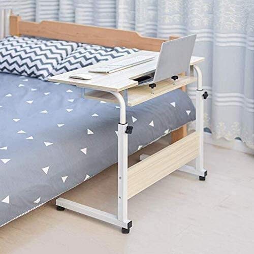 FXZMJN Computer Desk Folding Tables,Laptop Stand Adjustable Computer Desk Wheels Portable Side Bed Sofa Hospital Reading Eating