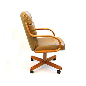 Furnish Theory Ashtyn Swivel Tilt Caster Dining Arm Chair - Buff Bonded Leatherette - 1 Chair