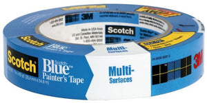 3M Scotch-Blue 2090 Safe-Release Crepe Paper Multi-Surfaces Painters Masking Tape, (36-Pack) 27 lbs/in Tensile Strength, 60 yds Length x 1" Width, Blue