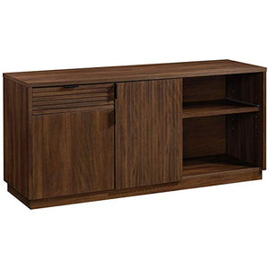 Home Square 2-Piece Set: L-Shaped Desk & Office Credenza in Spiced Mahogany