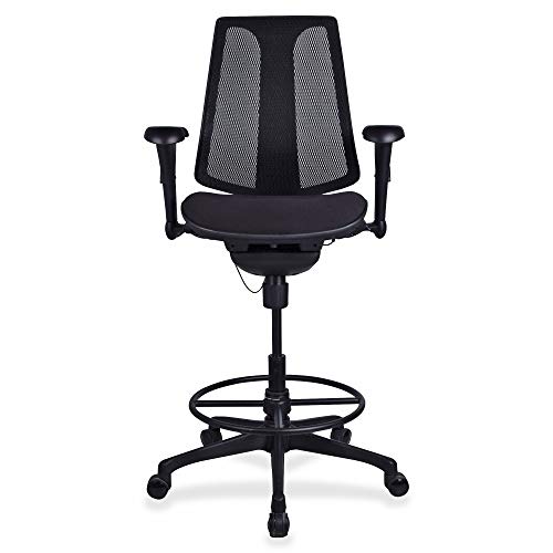 Lorell 20991 Posture Lock Mesh Back Sitting Stool, 51" x 26.6" x 25", Black