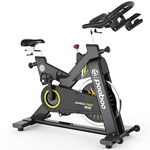 pooboo Exercise Bike Indoor Cycling Bike Stationary Bike-Belt Drive Cardio Bike with 44LBS Flywheel (gamboge)