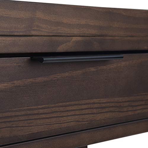 SIMPLIHOME Hollander SOLID WOOD Contemporary Modern 60 inch Wide Home Office Desk, Writing Table, Workstation, Study Table Furniture in Warm Walnut Brown with 2 Drawerss