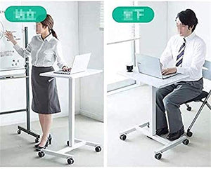 WooDeY Mobile Laptop Stand with Adjustable Height and Brake Casters