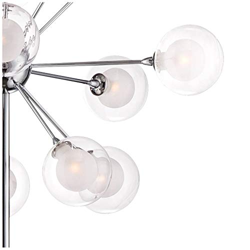 Mid Century Modern Floor Lamp Sputnik Style 16-Light Chrome Opal Glass Orbs for Living Room Reading Bedroom - Possini Euro Design