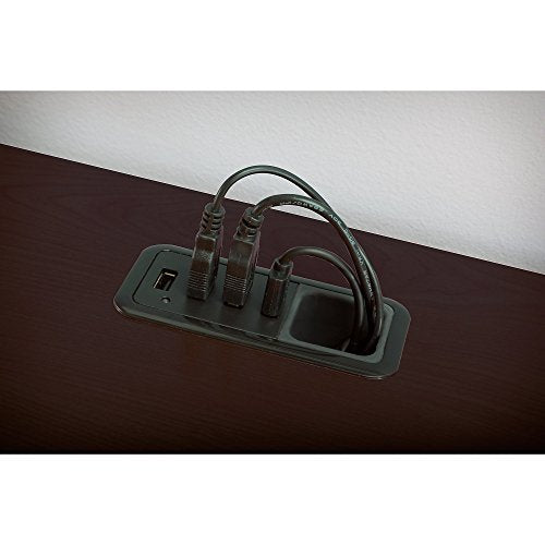 Bush Business Furniture Enterprise 60W x 60D L-Desk with Hutch in Mocha Cherry