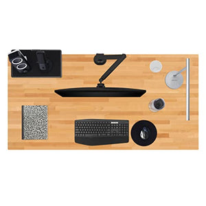 UPLIFTDESK Birch Butcher Block Standing Desk (60 x 30 inch) 2-Leg V2-Commercial C-Frame (Black)