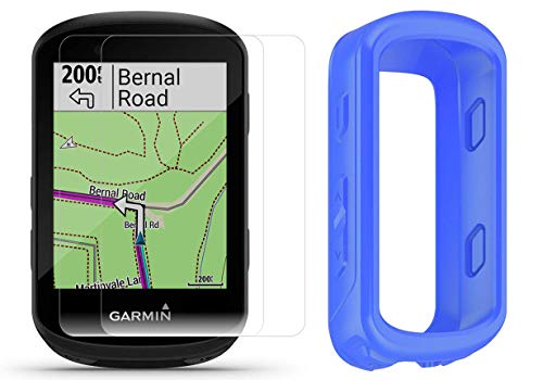 Garmin Edge 530 (2019 Version) Cycle GPS Bundle with Silicone Case & HD Tempered Glass Screen Protectors (x2) | Navigation, Bike Mounts, TrainingPeaks, VO2, Incident Detection | Bike Computer (Blue)