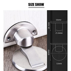 None Magnetic Door Stopper 304 Stainless Steel Magnet Door Stops Holder Hidden Catch Floor Doorstop Toilet Furniture Hardware (Bronze, Size 1)