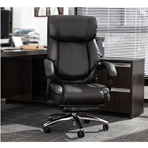 XZBXGZWY Swivel Gaming Office Chair with Footrest - Cowhide Boss Chair