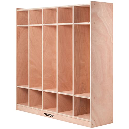 Happybuy 5-Section Classroom Coat Locker with Cubbies and Casters