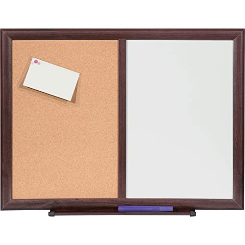 Lorell Dryerase/Bulletin Board Combo, 36"x48", Mahogany (LLR84171)