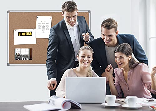 MasterVision Maya Series Self-Healing Cork Bulletin Board, Wall Mounting Push Pin Cork Board , 48" x 72", Aluminum Frame,Brown