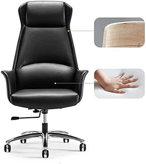 KJLY Executive Cowhide Office Chair with Fixed Armrest - Color A