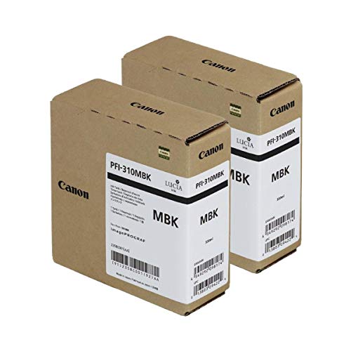 Canon 2 Pack PFI-310 330ml Matte Black Pigment Ink Tank for imagePROGRAF TX-2000, TX-3000 and TX-4000 Printers